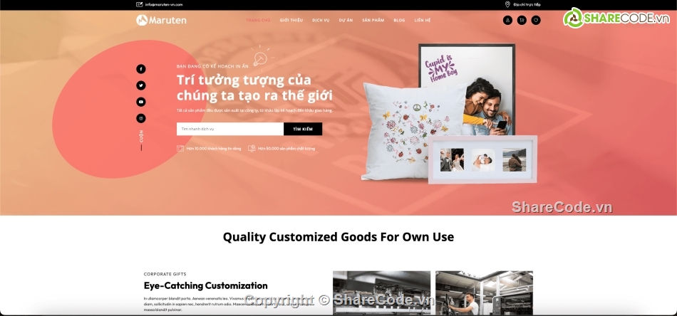 Theme WordPress,source code web in ấn,web công ty in ấn,dịch vụ in ấn,website in ấn